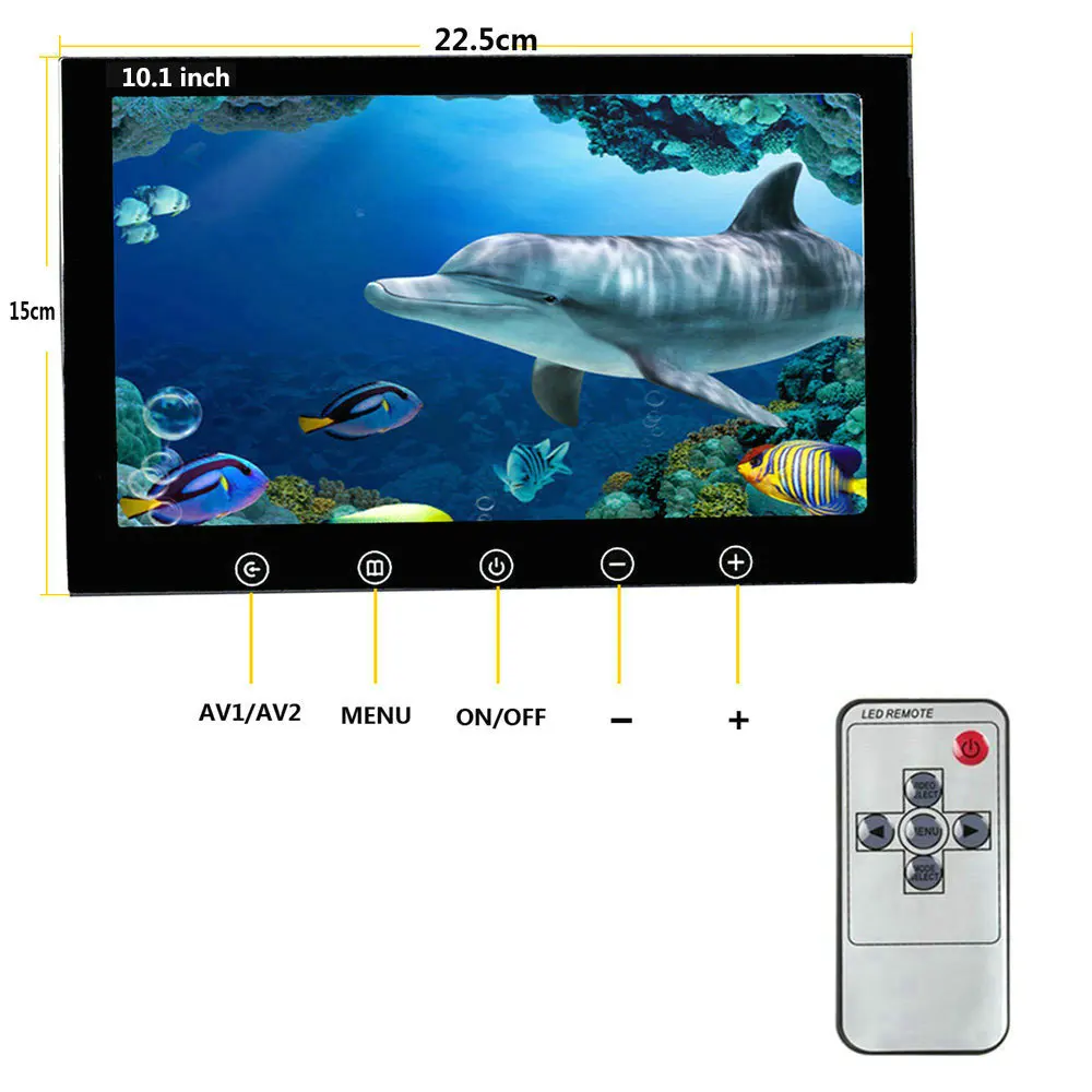 Cámara de vídeo de pesca subacuática IP68, 38 LED, giro de 100 grados 10 pulgadas. - Imagen 2