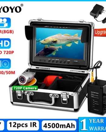 Eyoyo-cámara de vídeo para pesca subacuática, dispositivo con pantalla IPS de 9 ", 1024x600, función DVR, 1.0MP, AHD, 720P, 12 luces IR