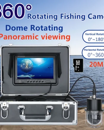 Grabador DVR de 9 pulgadas para pesca subacuática, cámara de vídeo, buscador de peces, impermeable IP68, 20 LED, cámara giratoria de 100 grados, 20m/50m/360 m