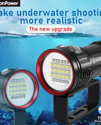 Luz LED subacuática profesional para fotografía, lámpara de resaltado de 22800 lúmenes, linterna de buceo de 100M, antorcha impermeable para cámara de vídeo
