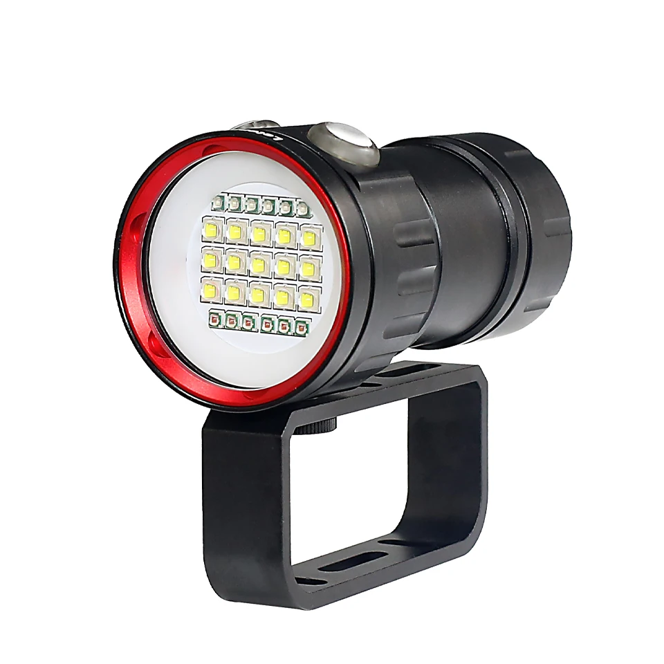 Luz LED subacuática profesional para fotografía, lámpara de resaltado de 22800 lúmenes, linterna de buceo de 100M, antorcha impermeable para cámara de vídeo - Imagen 5