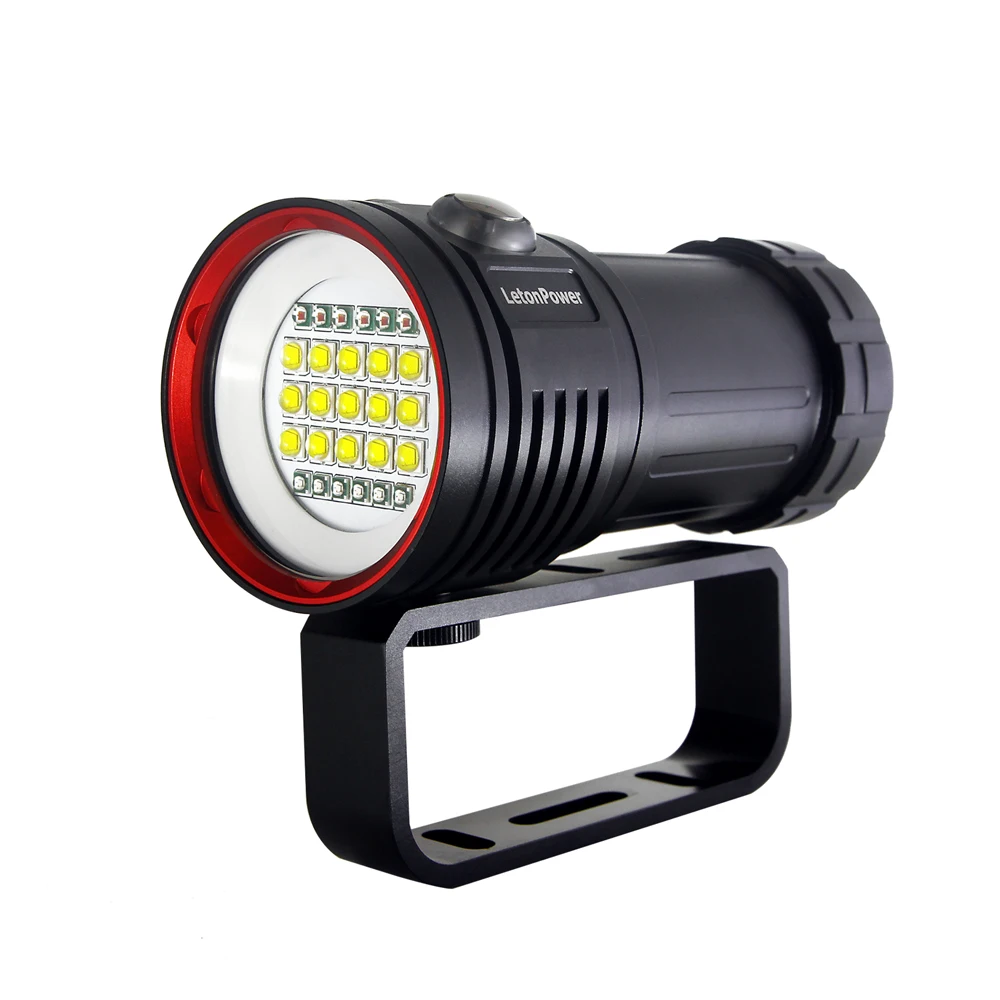 Luz LED subacuática profesional para fotografía, lámpara de resaltado de 22800 lúmenes, linterna de buceo de 100M, antorcha impermeable para cámara de vídeo - Imagen 6