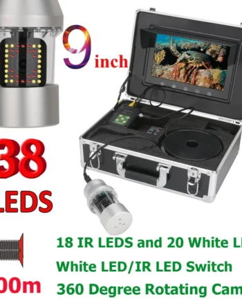 MAOTEWANG-cámara de vídeo de pesca subacuática, buscador de peces, impermeable IP68, 38 LED, cámara giratoria de 100 grados, 9 pulgadas, 50m, 360 m
