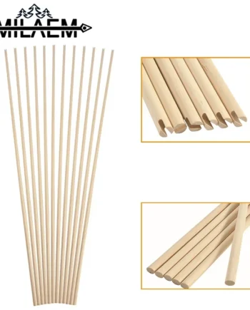 12Pcs 8/8.5mm Diamete Archery Wood Arrow Shaft Indonesian White Wood Arrow Shaft for Recurve Longbow Outdoor Hunting Accessories